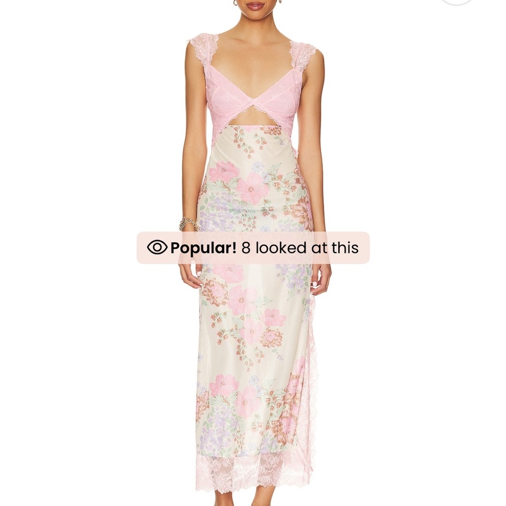 Free People Suddenly Fine Maxi Slip dress in daisy combo